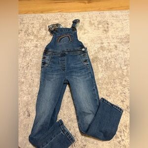 Mini Boden Rainbow Denim Overalls 6-7